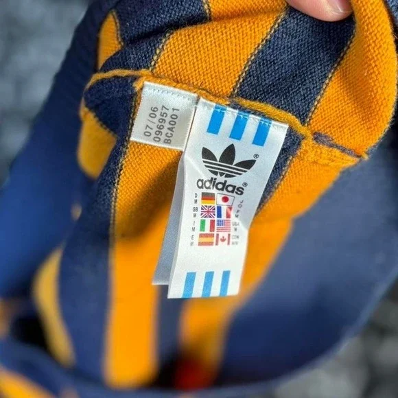 Adidas Originals Vintage Striped Sweater with Trefoil Snowflake Pattern size m - Picture 3 of 5